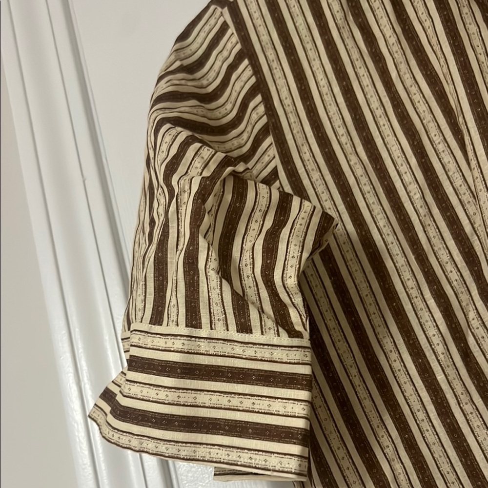 Parterre Owen Dress in Brown Remy Stripe Button-Up Maxi Dress, Parterre, pockets - Picture 5 of 9